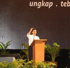 Menteri Koordinator Bidang Kemaritiman Luhut B. Pandjaitan Memberikan Keynote Speech nya di acara Amnesti Pajak di JIEXPO Kemayoran di Jakarta 1 Agustus 2016