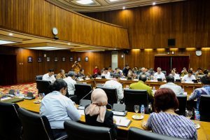 Menko Luhut dalam Rakor Pelaksanaan Strategis Nasional Keuangan Inklusif Pimp Menko Ekonomi ,bertempat di ruang rapat Graha Sawala, Gedung Ali Wardhana, Kementerian Koordinator Bidang Perekonomian, Jakarta (3/11)