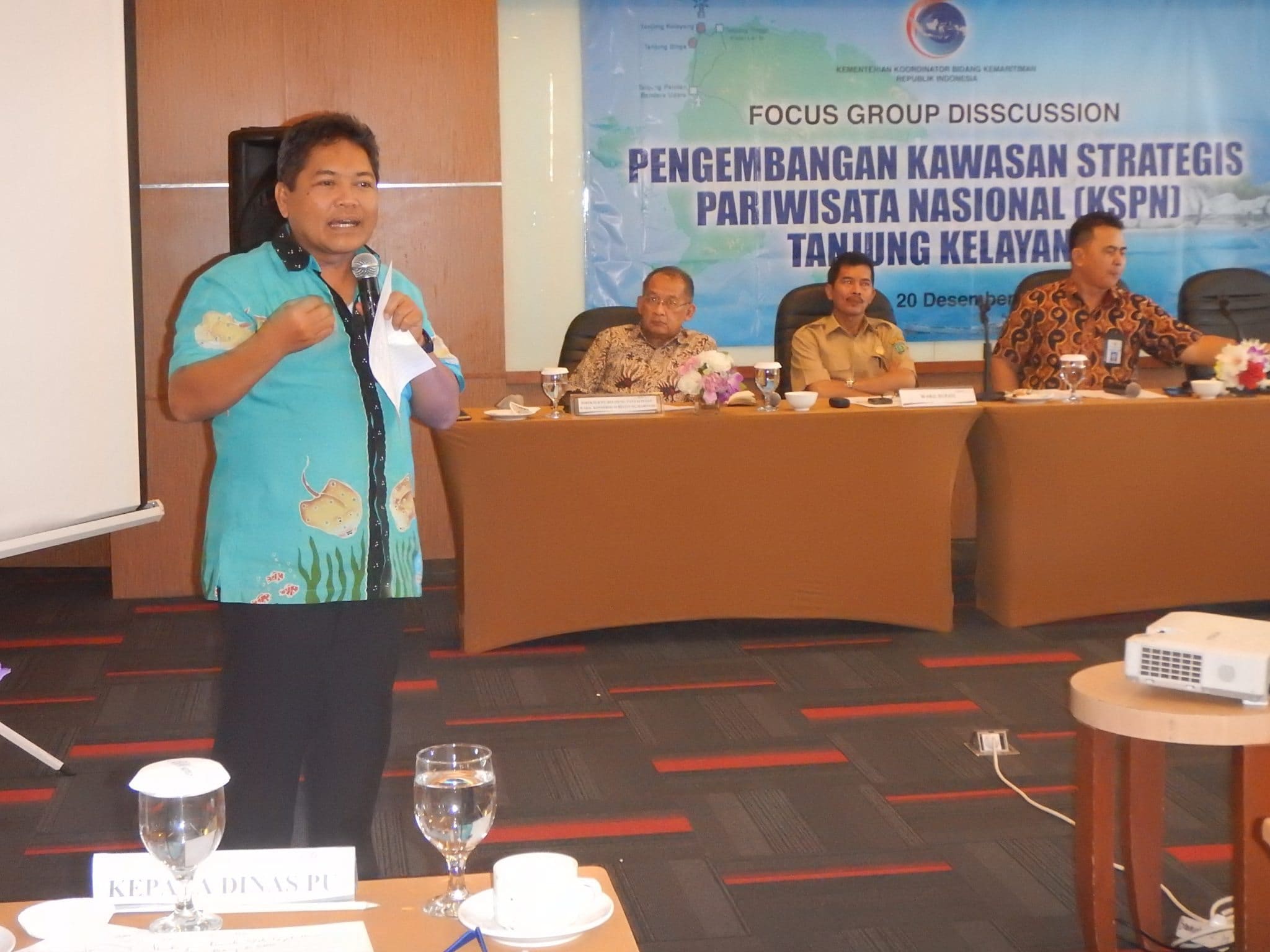Deputi SDM, Iptek dan Budaya Maritim dalam FGD Dukungan Pengembangan KSPN Tanjung Kelayang (20/12)