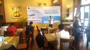 Pembukaan aplikasi YACHTERS yg di buka oleh asisten deputi jasa kemaritiman Bapak Okto Irianto, kementerian koordinator bidang kemaritiman di Batavia Marina Jakarta (1/12)