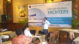 Pembukaan aplikasi YACHTERS yg di buka oleh asisten deputi jasa kemaritiman Bapak Okto Irianto, kementerian koordinator bidang kemaritiman di Batavia Marina Jakarta (1/12)