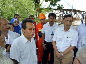 Menteri Koordinator Bidang Kemaritiman Luhut B Pandjaitan dalam kesempatannya juga mengunjungi Balai Diklat Perikanan KKP di Ambon (8/2)