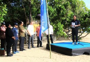 Menteri Koordinator Bidang Kemaritiman Luhut B Pandjaitan memberikan sambutan dalam rangka pencanangan Global Campaign on Clean Sea di Bali pada Rabu,23 Februari 2017.