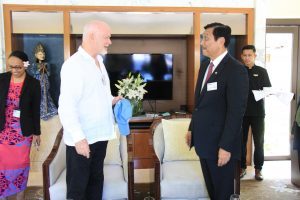 Menteri Koordinator Bidang Kemaritiman Luhut B Pandjaitan Hadiri Season General Meeting dengan United Nations General Asembly Peter Thomson Dalam Agenda World Ocean Summit di Presidential Sofitel Hotel Bali (23/2)