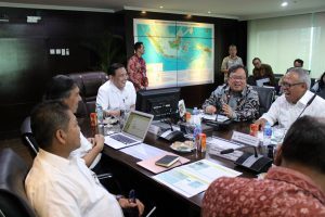 Menko Luhut B. Pandjaitan pimpin Rapat Koordinasi tentang NCICD, di Kantor Maritim, Jakarta (9/3)