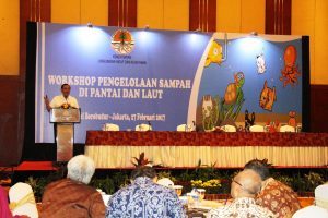 Menko Luhut B Pandjaitan  menjadi Keynote Speech di acara Workshop Pengelolaan Sampah Pantai dan Laut di Hotel Borobudur (27/2)