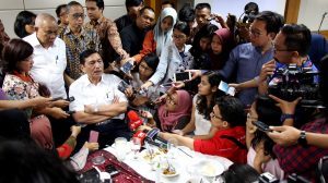 Menteri Koordinator Bidang Kemaritiman Luhut B Pandjaitan megadakan Coffe Morning dengan para media di Jakarta (24/3)