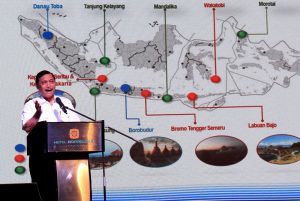 Menteri Koordinator Bidang Kemaritiman Luhut B Pandjaitan hadiri sekaligus memberikan keynote speaker di acara Rakornas Kepariwisataan I Tahun 2017 di Hotel Borobudur Jakarta (30/3)