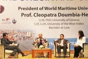 Kuliah Umum Kemenko Maritim Bersama President World Maritime University DR.Cleopatra Doumbia-Henry