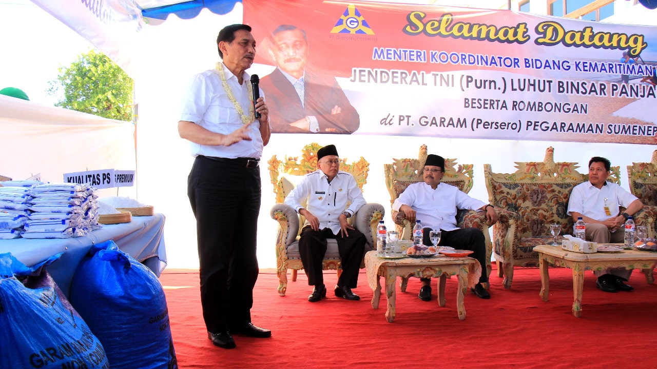 Kunjungan Kerja Menko Luhut di PT. Garam Desa Karanganyar, Sumenep , Madura - Jawa Timur