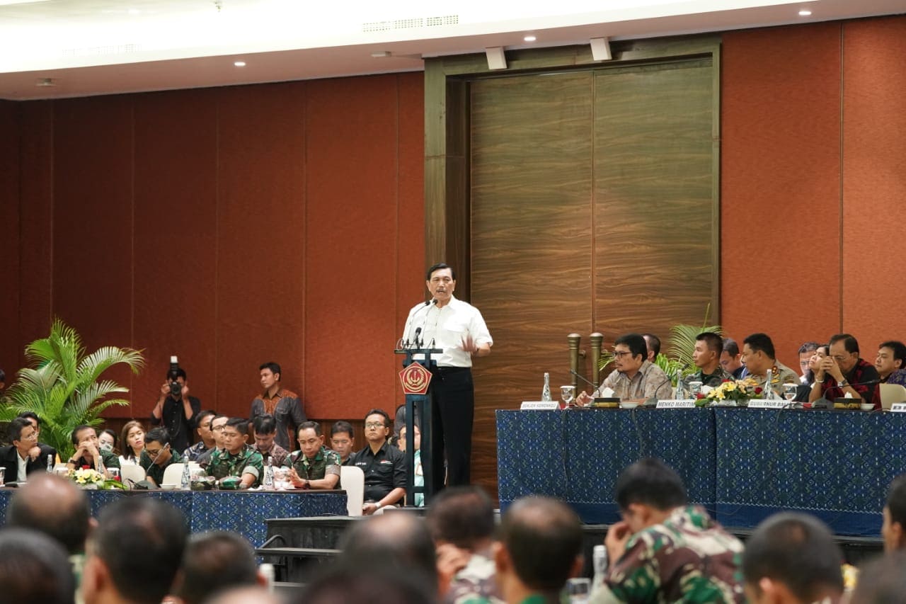 Menko Maritim Luhut B. Pandjaitan memimpin acara TFG PAM IMF WBG 2018 Menko Maritim Luhut B. Pandjaitan memimpin acara TFG PAM IMF WBG 2018