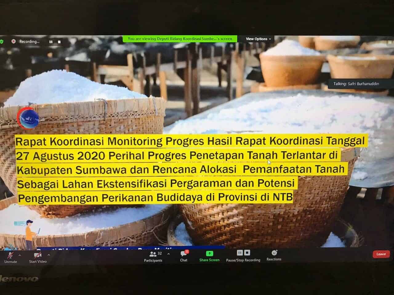 Kemenko Marves Fokuskan 3 Lokasi di Kabupaten Sumbawa Sebagai Lahan Ekstensifikasi Pergaraman