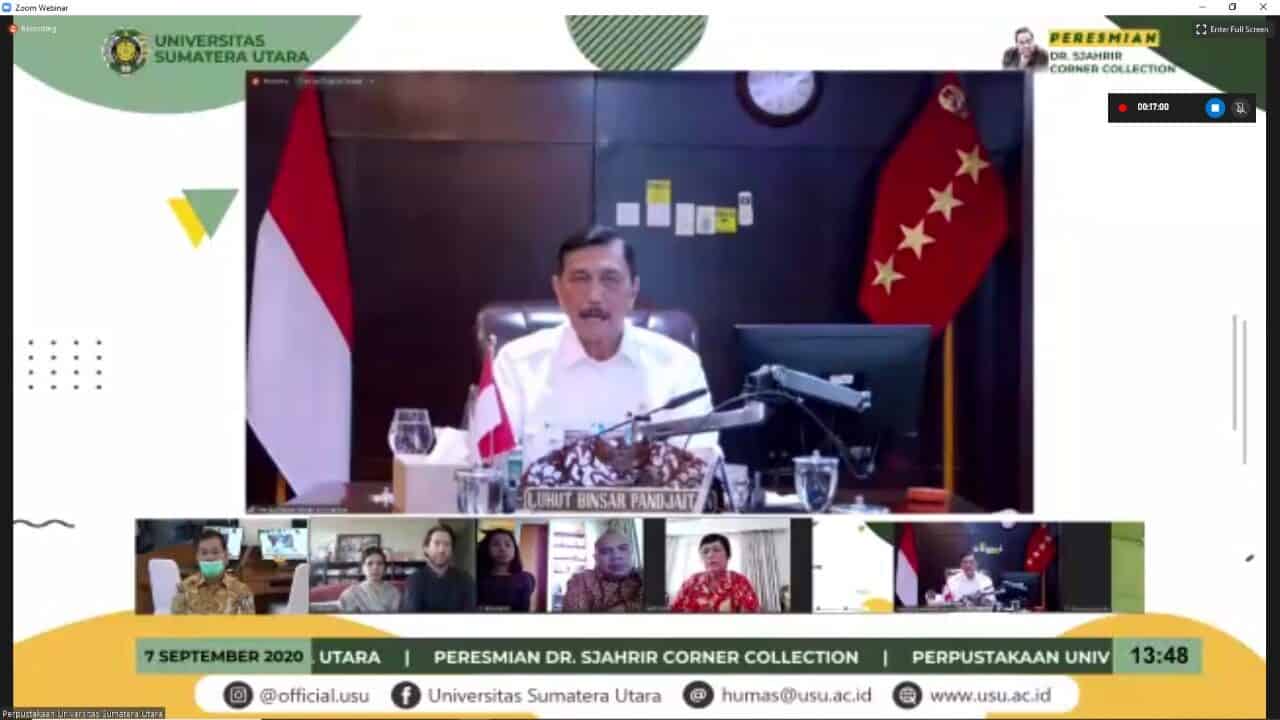 Menko Marves Luhut Membuka Peresmian Sjahrir Corner Collection Perpustakan Secara Virtual Menko Marves Luhut Membuka Peresmian Sjahrir Corner Collection Perpustakan Secara Virtual