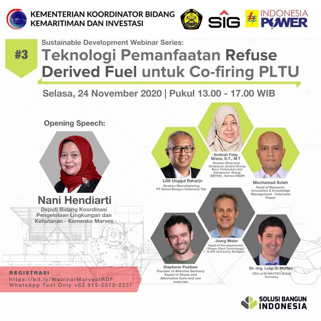 Seminar Virtual Penerapan Refuse Derived Fuel (RDF) pada Sektor Pembangkit Listrik Konsep Otomatis