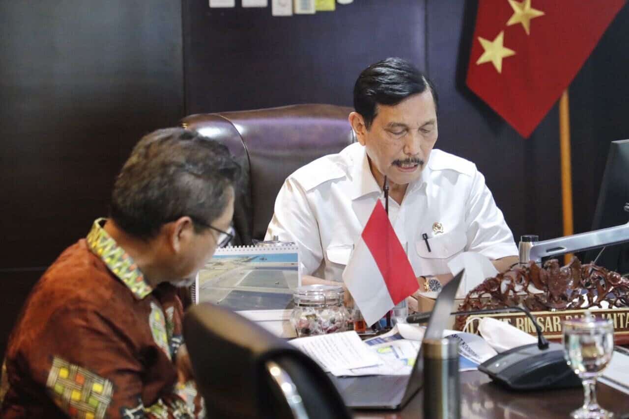 Menko Luhut Pimpin Video Conference Rapat Koordinasi Penetapan Bisnis Proses Penyelenggaraan Pipa dan Kabel Bawah Laut Menko Luhut Video Conference Rakor Penetapan Bisnis Proses Penyelenggaraan Pipa dan/atau Kabel Bawah Laut