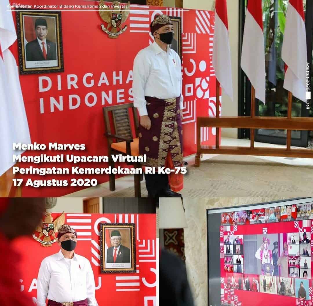 Menko Marves Mengikuti Upacara Virtual Kemerdekaan RI Ke-75 Menko Marves Mengikuti Upacara Virtual Kemerdekaan RI Ke-75