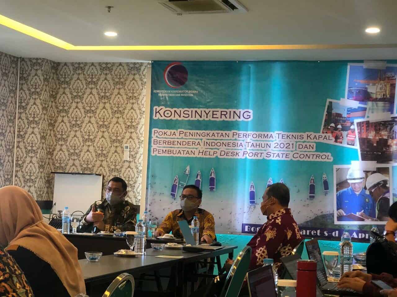 Kemenko Marves Gelar Konsinyering Pokja Peningkatan Performa Teknis Kapal Berbendera Indonesia Tahun 2021 dan Pembuatan Help Desk Port State Control Kemenko Marves Gelar Konsinyering Pokja Peningkatan Performa Teknis Kapal Berbendera Indonesia Tahun 2021 dan Pembuatan Help Desk Port State Control