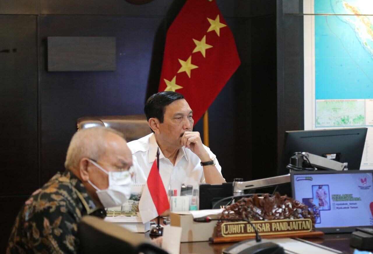Menko Luhut Pimpin Video Conference Rapat Koordinasi Realiasasi Ekatalog dan Bela Pengadaan LKPP dalam rangka BBI Menko Vidcon Rakor Realiasasi Ekatalog dan Bela Pengadaan LKPP dalam rangka BBI