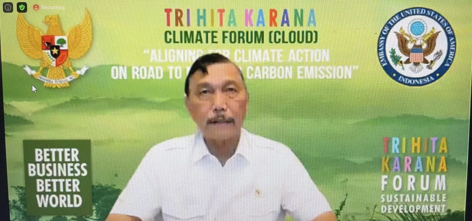 Pimpin Forum Tri Hita Karana, Menko Luhut Bahas Kerja Sama AS-Indonesia Capai Nol Emisi Karbon Pimpin Forum Tri Hita Karana, Menko Luhut Bahas Kerja Sama AS-Indonesia Capai Nol Emisi Karbon