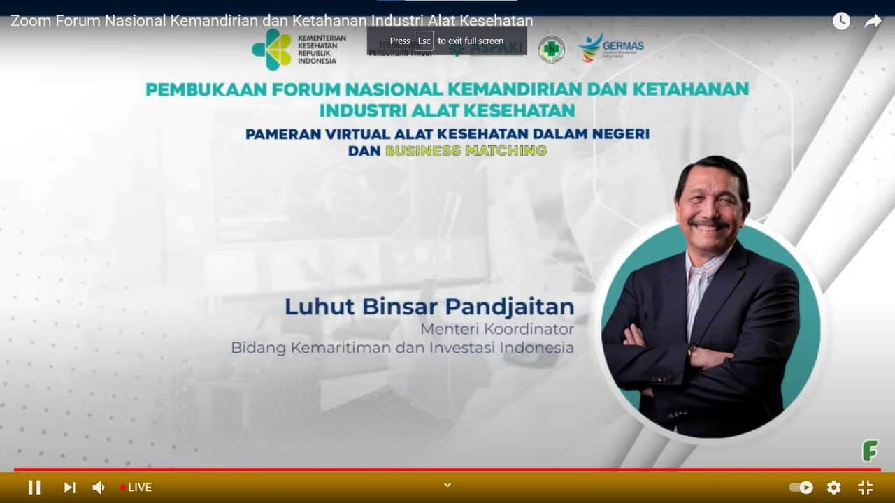 Belajar Dari Pandemi Covid-19, Menko Luhut Dorong Pelaku Industri Dalam Negeri Berkarya Untuk Tingkatkan Ketahanan dan Kemandirian Sektor Kesehatan WhatsApp Image 2021 08 30 at 11.25.34