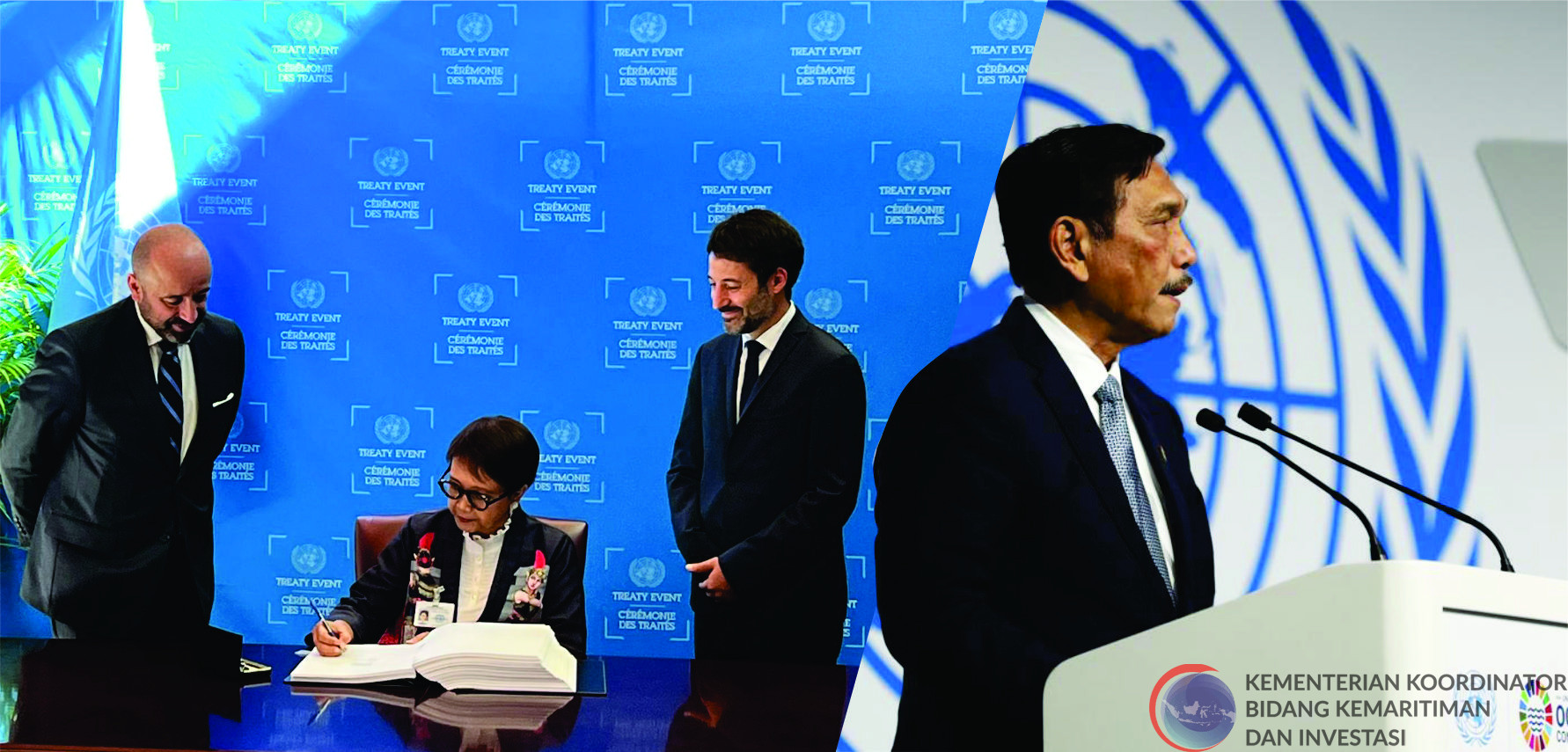 Tegaskan komitmen nasional untuk memulihkan laut dan mendorong inovasi bioteknologi, Indonesia tandatangani naskah perjanjian BBNJ di hari pertama