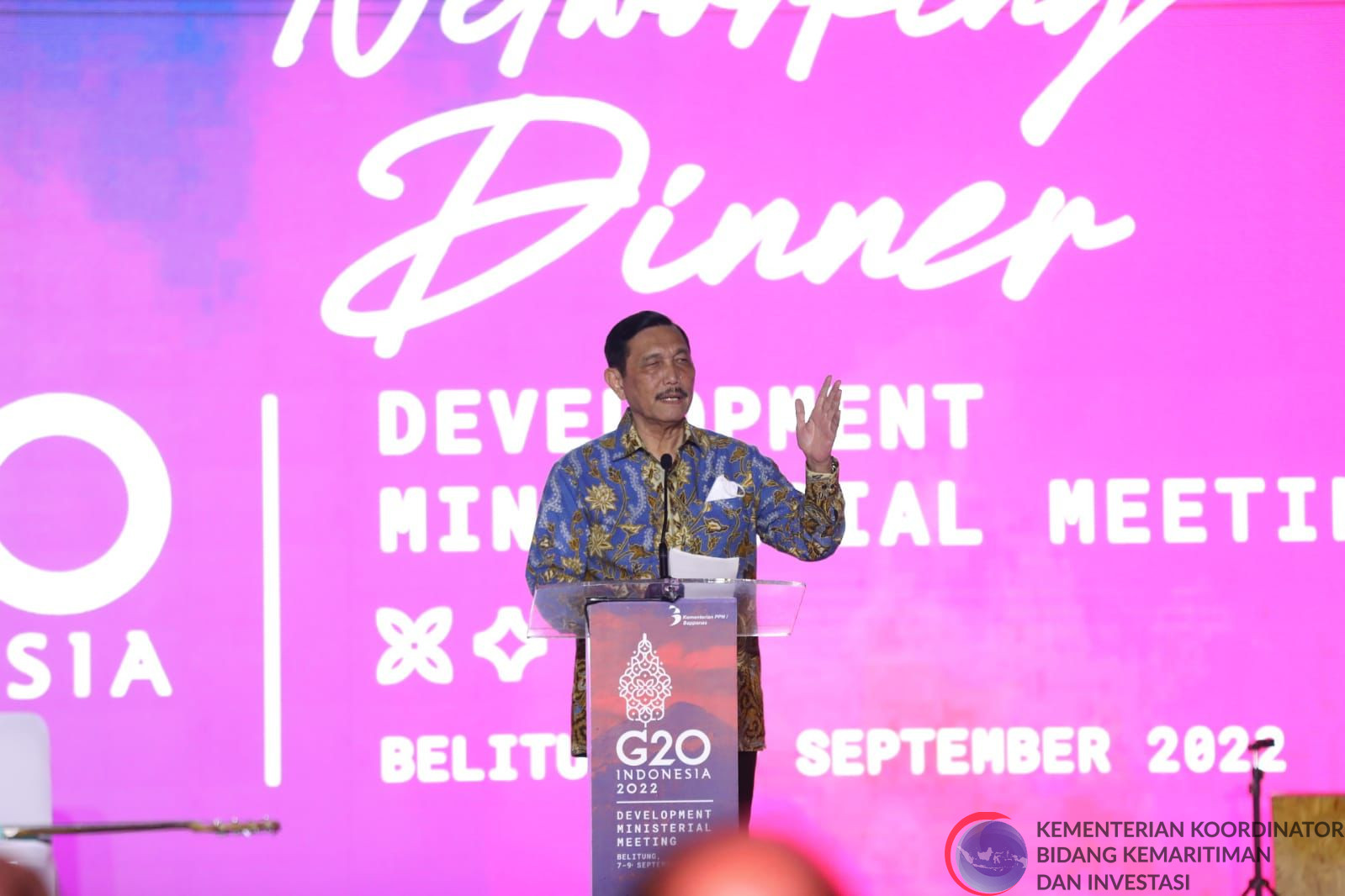 Menko Luhut hadiri Dinner Meeting Development Ministrial  G20