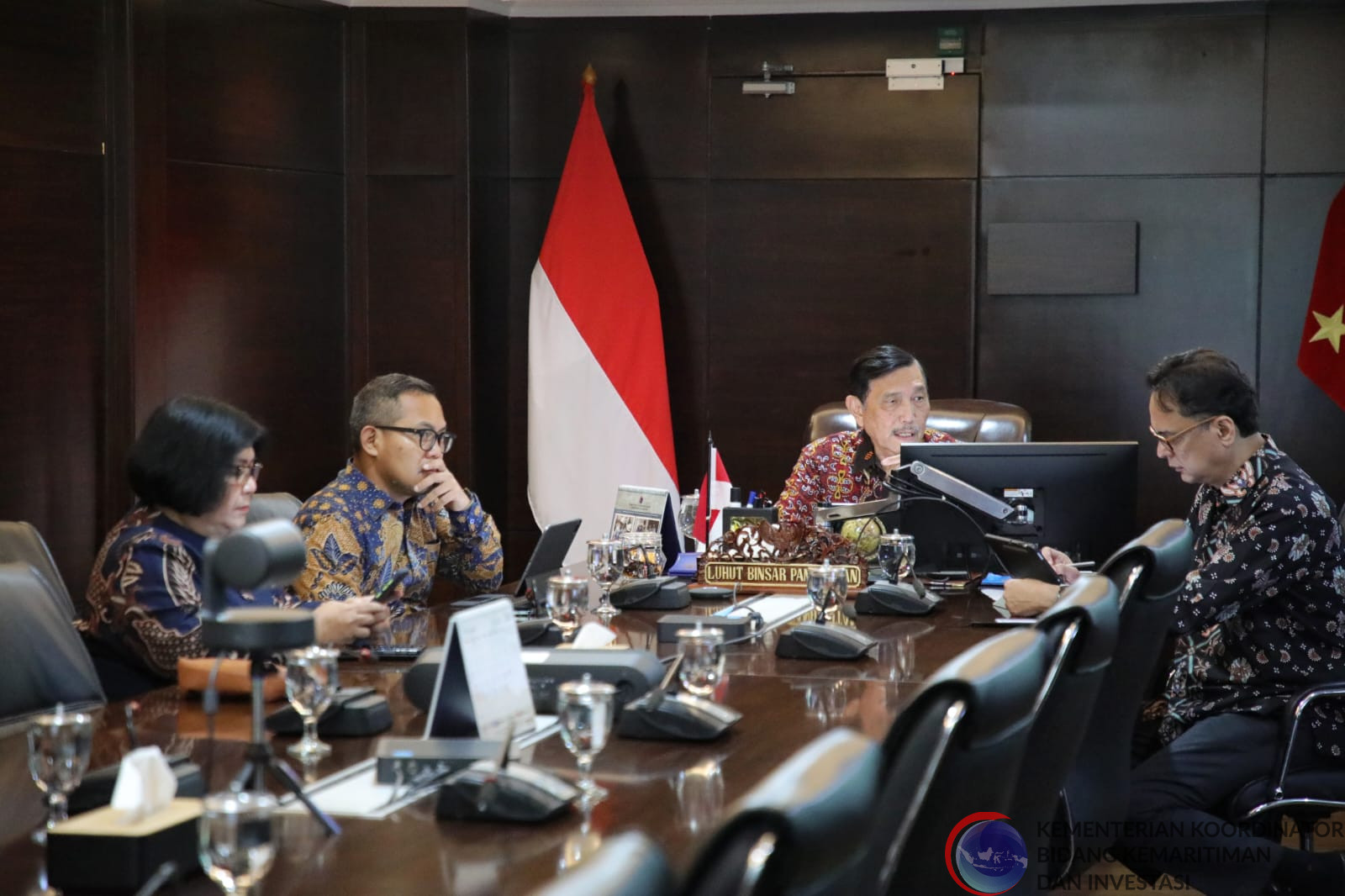 kegiatan Pak Menko pukul 10.30, Vidcon Rakor Persiapan Event Sail Tidorr 2022