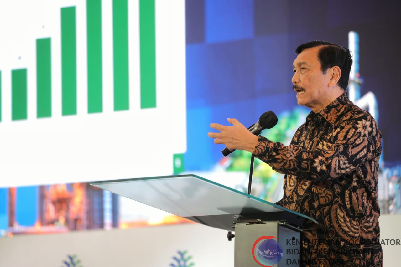 Menko Marves saat menjadi narasumber dalam Rakornas Investasi 2022 yang diadakan oleh Kementerian Investasi/BKPM