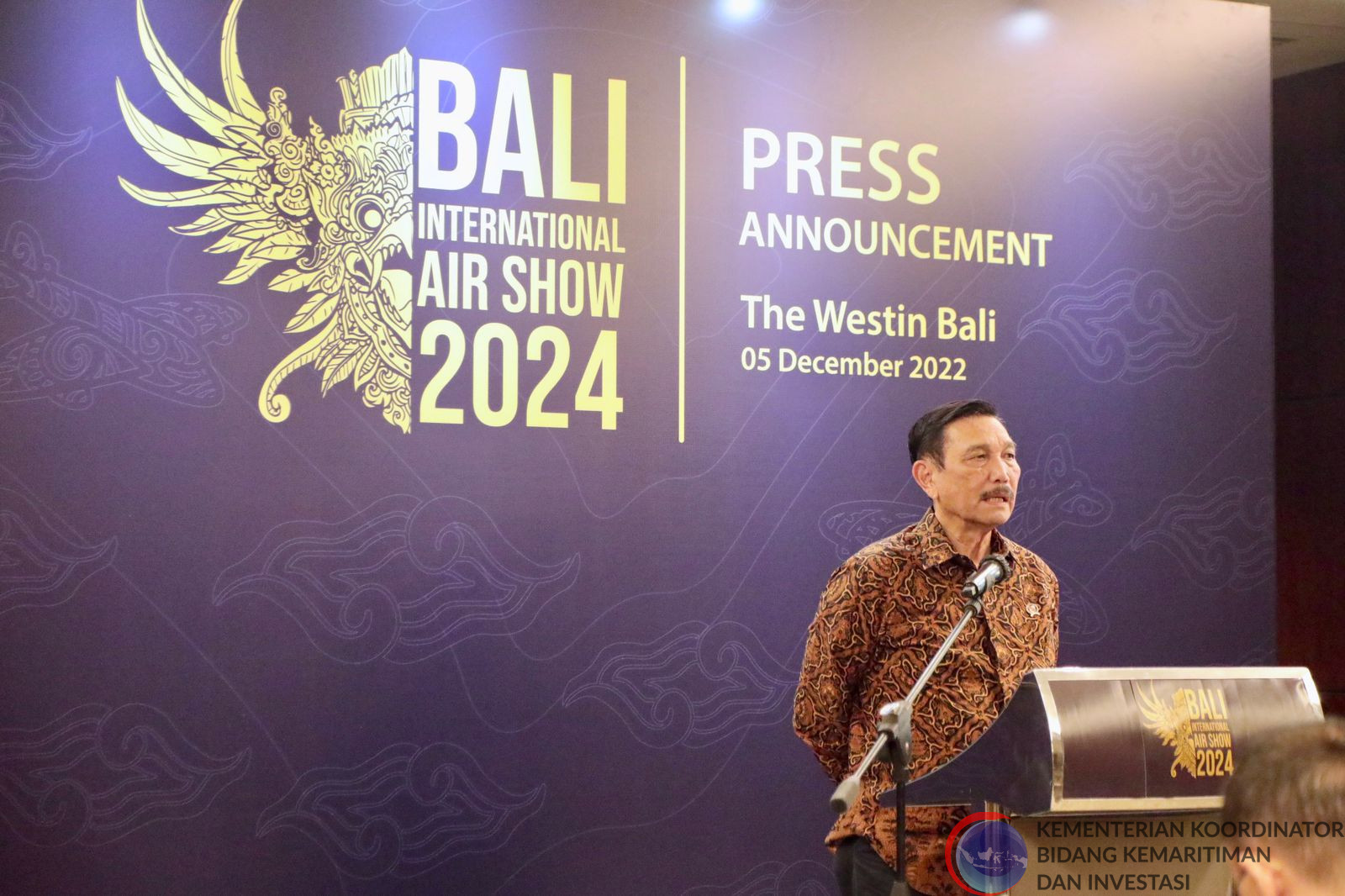 Menko Marves Menghadiri Press Announcement Bali International Air Show 2024