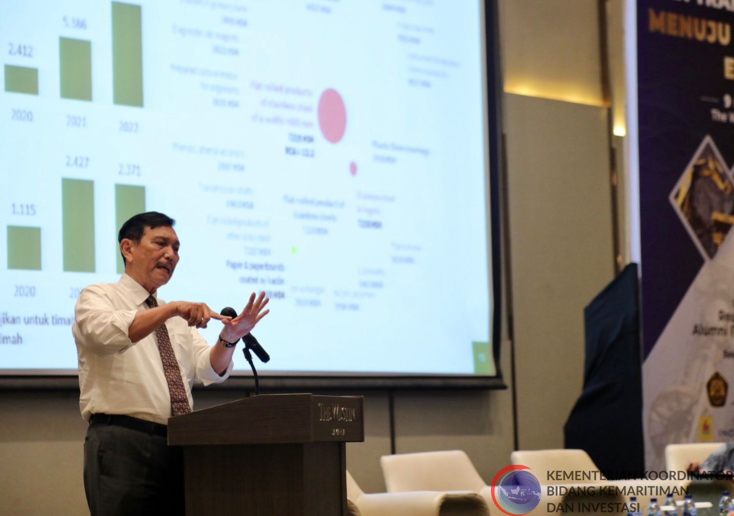 Menko Marves sebagai Keynote Speaker pada Seminar dan Pakeran Hilirisasi dan Transisi Energi (SHTE)