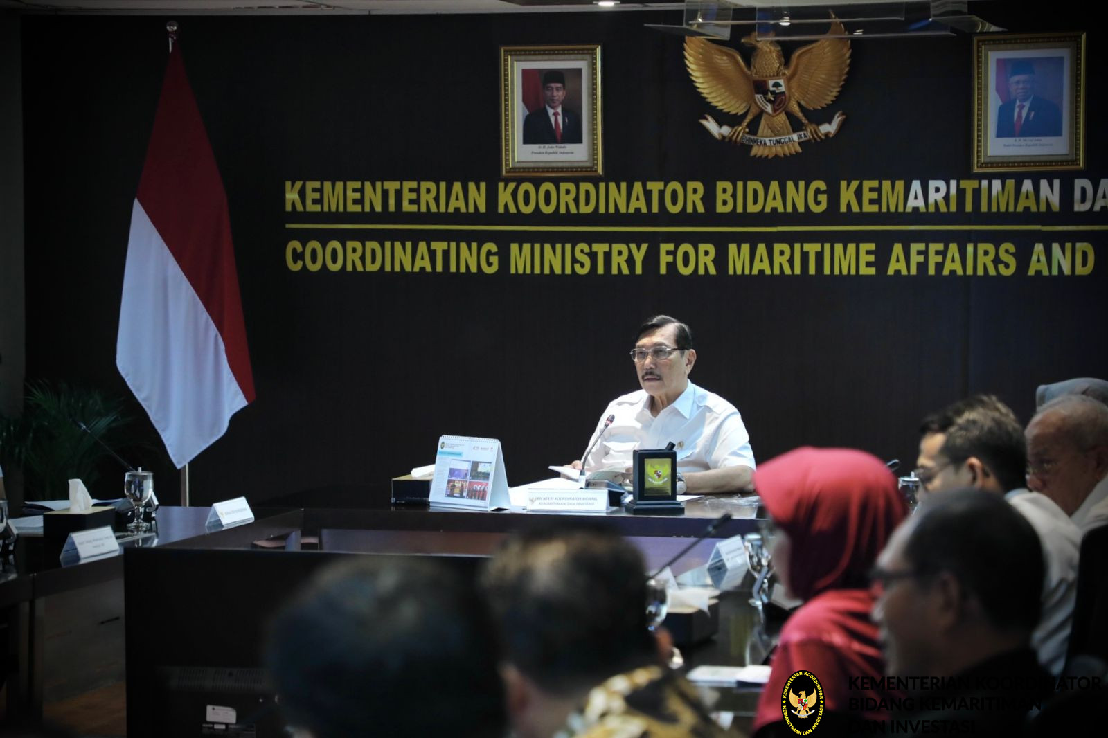 Menko Luhut Rakor Monitoring PSN PSEL DKI Jakarta di Kantor Marves, Senin (31/07/2023)