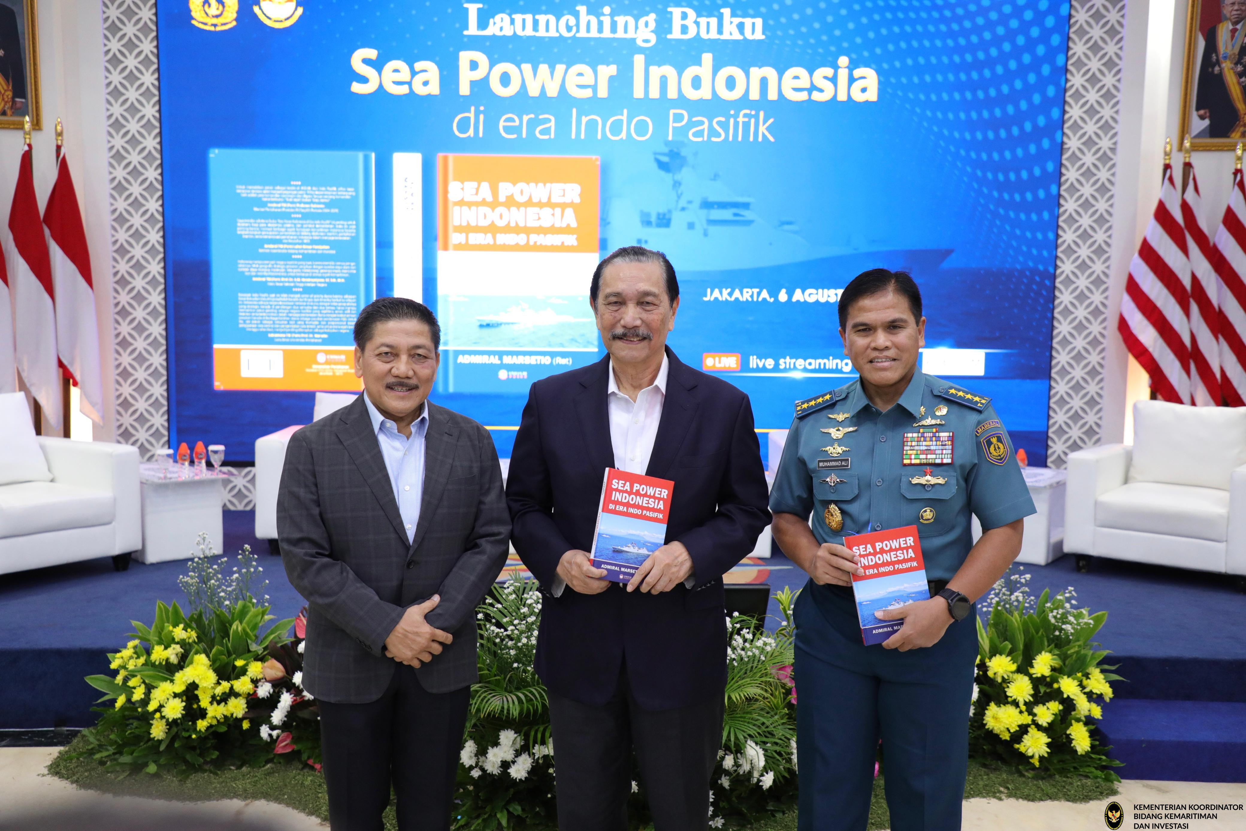 Menko Luhut hadiri Launching Buku Sea Power Indonesia di Era Indo Pasifik, Wisma Elang Laut