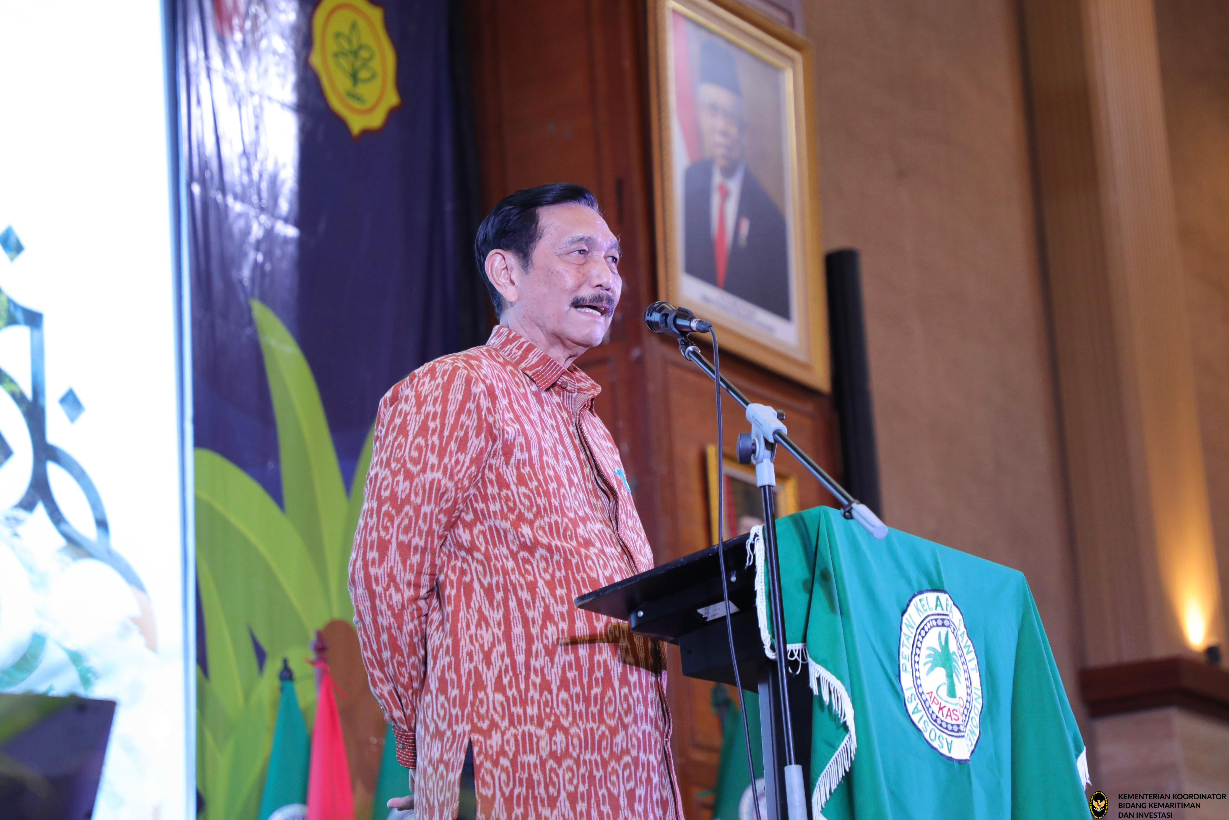 Menko Marves memberikan Keynote Speech Workshop Penguatan Tata Kelola Sawit Indonesia di Auditorium Kementerian Pertanian